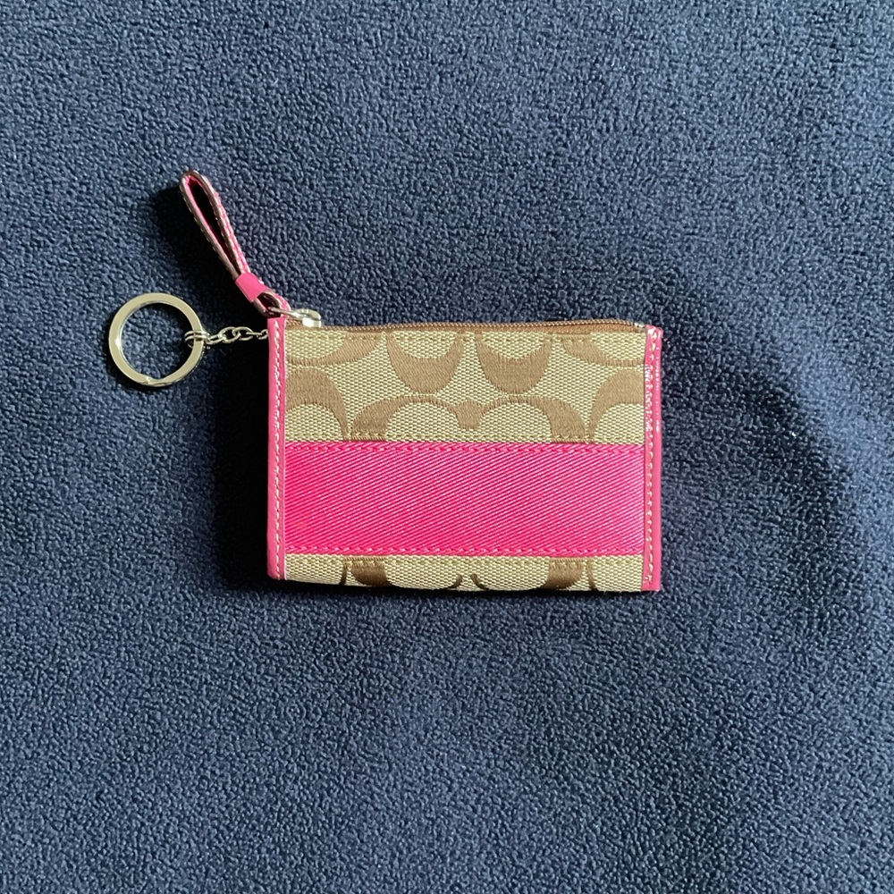 Coach ID/card keychain pouch